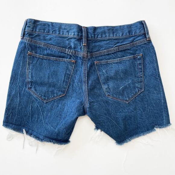 Madewell Mid Rise Medium Wash Denim Cutoff Blue Jean Fray Hem Shorts Size 25 - Picture 8 of 14